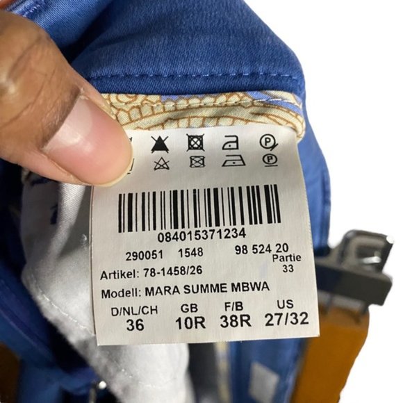 Brax Feel Good Women's Blue Mara Summer Slim Chino Pants - Picture 5 of 9